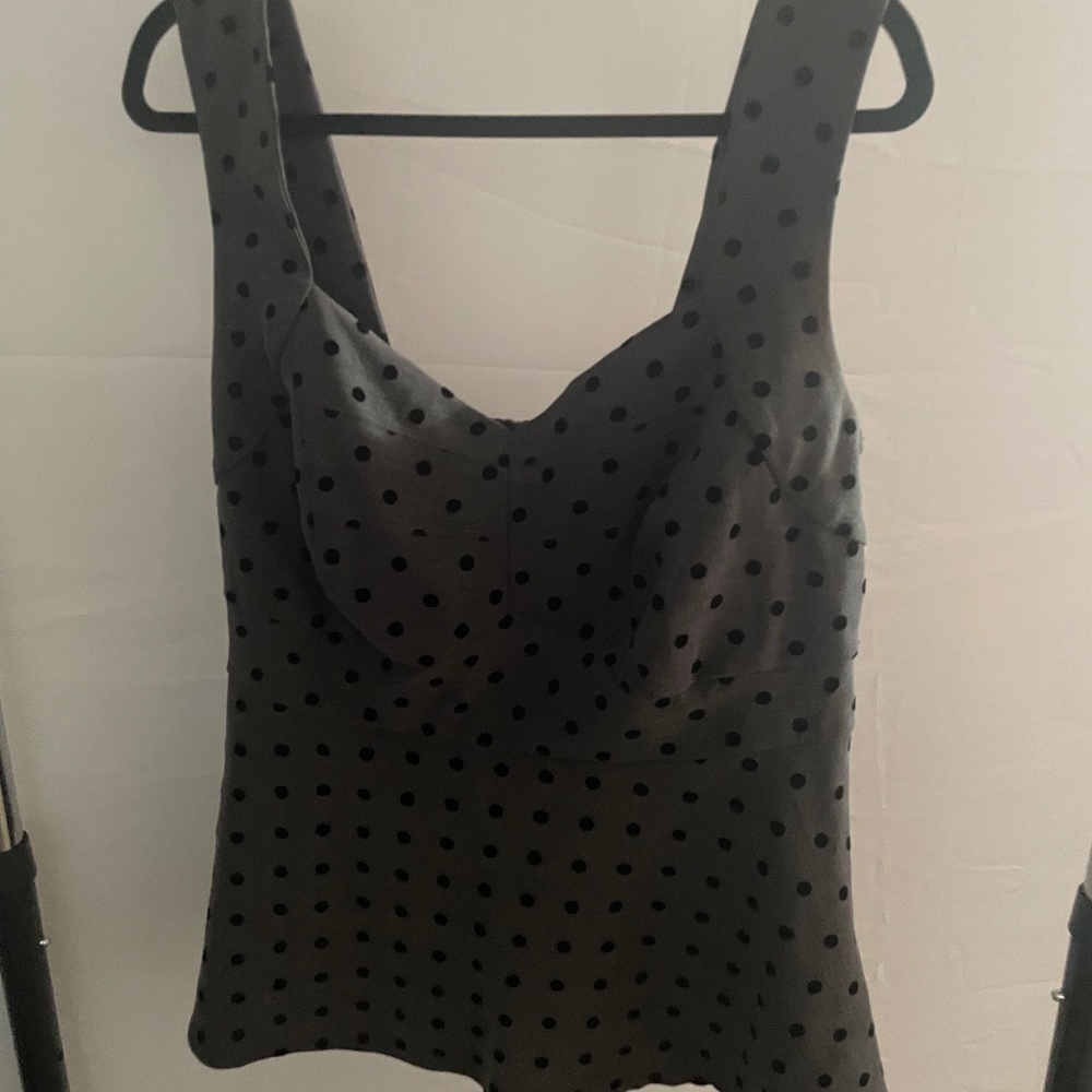 Torrid black and grey polka dot evening shirt